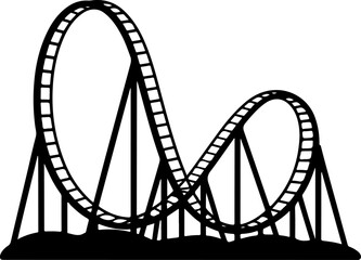 Obraz premium Classic Roller Coaster silhouette vector illustration
