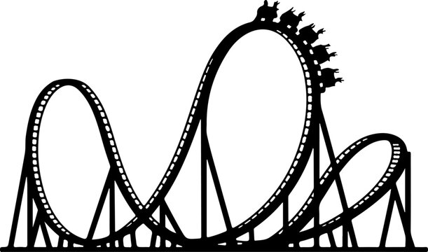 Classic Roller Coaster silhouette vector illustration