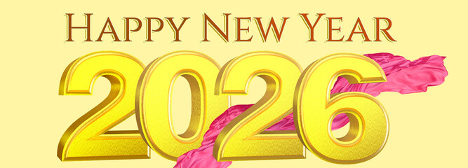 Happy New Year Celebration Background with Golden Text and Sparkles