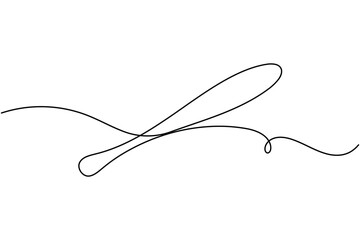 Fototapeta premium Baseball bat sport icon continuous one line drawing on white background minimalist training stick symbol outline vector illustration
