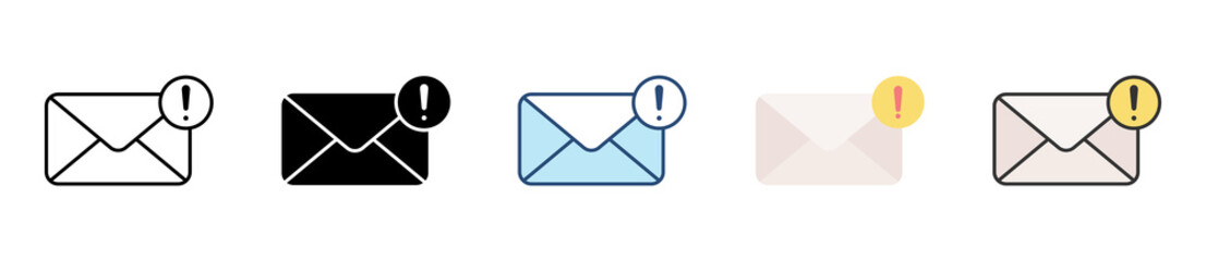 Not Sent Icon Set Multiple Style Collection