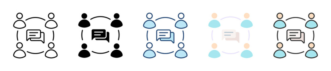 Discussion Icon Set Multiple Style Collection