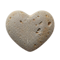 Fototapeta premium Heart shaped stone object with rough texture and natural weathered surface