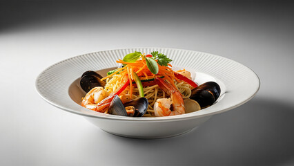 delicious seafood pasta dish with mussels and shrimp
