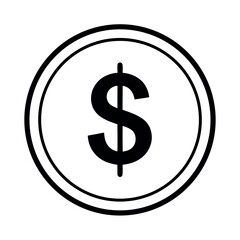 Obraz premium Dollar Sign Inside Circle Icon Vector Illustration