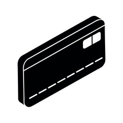 Credit Card With Chip Icon Vector Illustration