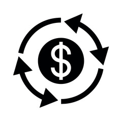 Currency Exchange Arrows Icon Vector Illustration