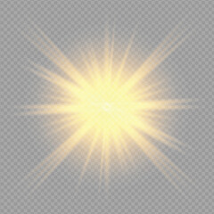 Obraz premium Bright light source with radiant energy emission