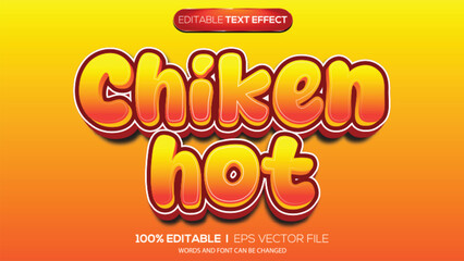 3d text effect chicken hot theme
