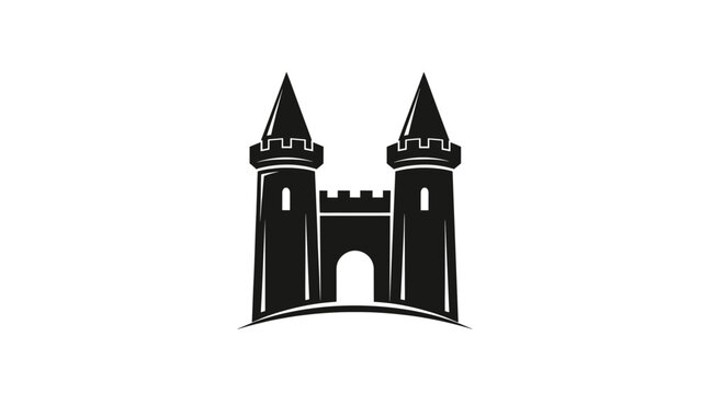 Castle Icon Vector Medieval Fortress Logo Security Symbol Fantasy Kingdom Graphic logotype icon ilus.