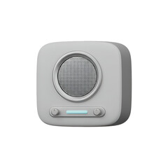 Fototapeta premium Modern White Wireless Speaker with Controls.