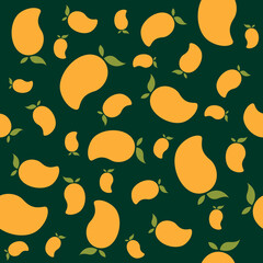 Mango Seamless Pattern Vector Design. Mango Background
