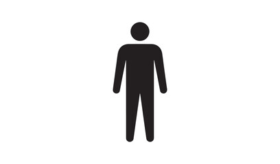 Fototapeta premium Universal Standing Man Silhouette Icon for Web Profile and Human Character Representation Illustration
