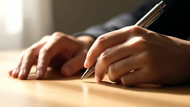 Writing with a Fountain Pen Close Up