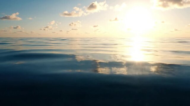 Rippling Surface Patterns ocean reflections summer Eye level close up, focusing on intricate, ever changing abstract patterns created