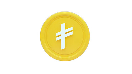 Obraz premium 3D Gold Coin with Symbol on transparent background