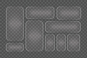 Glass Frames Collection, Transparent Rectangles, Digital Display Elements