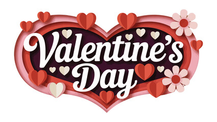 Valentine's Day Hearts of Love: A heartfelt illustration showcasing a cascade of red, and pink hearts in a beautiful illustration, creating a visual symphony of romance.