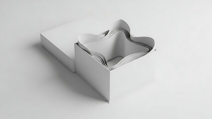 White star-shaped cookie cutters in a box on white background