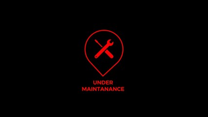 Digital service under maintenance symbol, a critical notification indicating temporary unavailability and ongoing system updates for user experience improvement