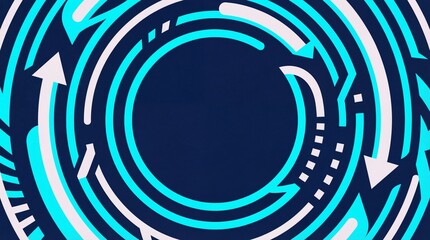 Modern circular business infographic with arrows and flow