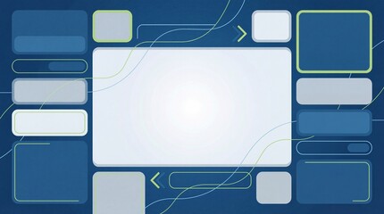 Modern digital interface design with blue and green accents