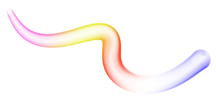 Abstract flowing colorful tube with gradient colors pink yellow orange and blue on a white background - Powered by Adobe