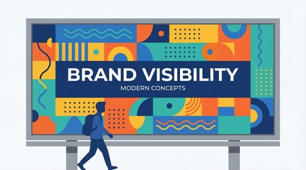 Vibrant billboard with brand visibility concept and modern design