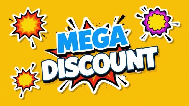 mega sale Mega Discount Pop Art Title Animation