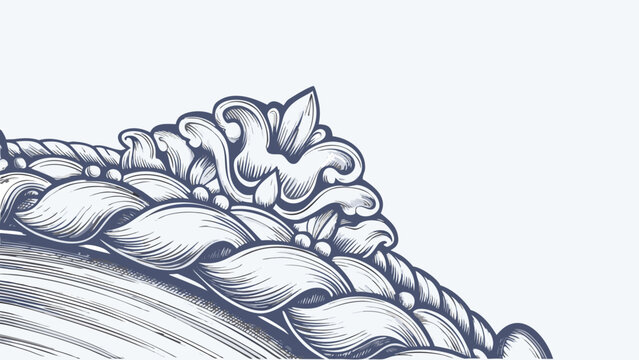 Intricate flat vector abstract fantasy composition with gracious ornamental design elements