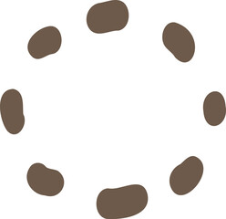 Hand Drawn Brown Dot Circle Accent Illustration