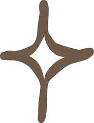 Hand Drawn Brown Sparkle Like Abstract Outline Illustration