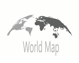 Naklejka premium High Contrast World Map Silhouette on Black Background for Technology