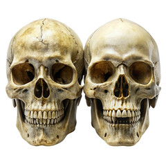 Two human skulls