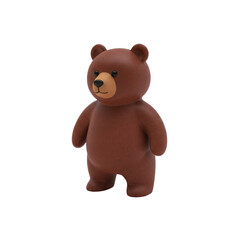 Obraz premium Charming brown bear figurine with a friendly expression, perfect for decoration and gifts, capturing a cute and whimsical character