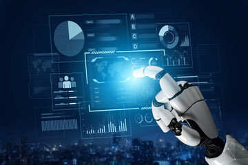 An AI assistant manages a business intelligence dashboard, providing automated data analysis. The system visualizes global metrics and team performance for strategic insights. Fermion