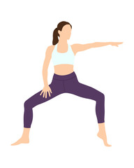 Flat vector people and illustration, woman with sport exercise outfit