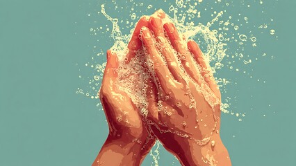 Clean hands with soap and water for health and hygiene, promoting wellness and protection against germs during flu season and cold prevention practices