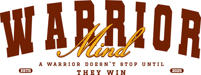 Retro typography college varsity Gym motivational quote slogan print for graphic tee t shirt or sweatshirt - Vector