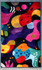 Tile or carpet pattern background with decorative, symmetrical elements. Ideal for wallpaper, textiles, or digital design projects.