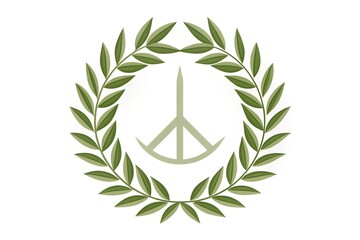 Minimal World Peace Day Background with Olive Branch Symbol