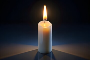 Glowing Candle Symbolizing Peace, Hope and Remembrance
