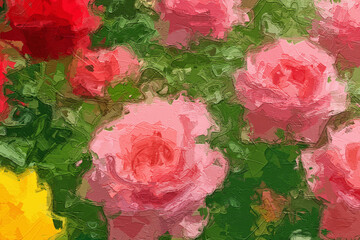 Obraz premium Various oil paintings, flowers, lotus leaves, lotus leaves, lakes, forests, landscapes, roses, peonies, and underwater worlds