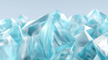 Abstract blue crystalline ice formations creating a sharp geometric winter texture.
