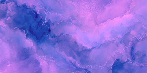 An abstract swirling watercolor pattern of vibrant blue and pink hues creates a visually captivating and dreamy textured background