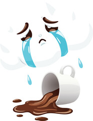 Naklejka premium Sad Cloud with Rain Drops 