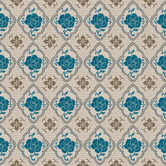 Elegant peony flowers seamless pattern, Vintage japanese and chinese floral pattern.	