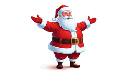 Cheerful Santa Claus Character with Open Arms A Festive Holiday Illustration for Christmas Designs © Adel
