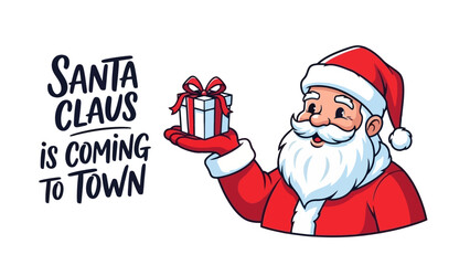Santa Claus is Coming to Town A Festive Illustration of Christmas Cheer and Gifts