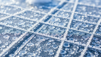 Frosted Grid Surface with Hexagon Patterns